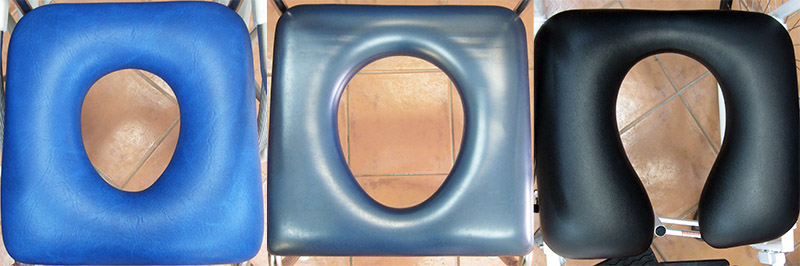 Mobile shower commode seat options